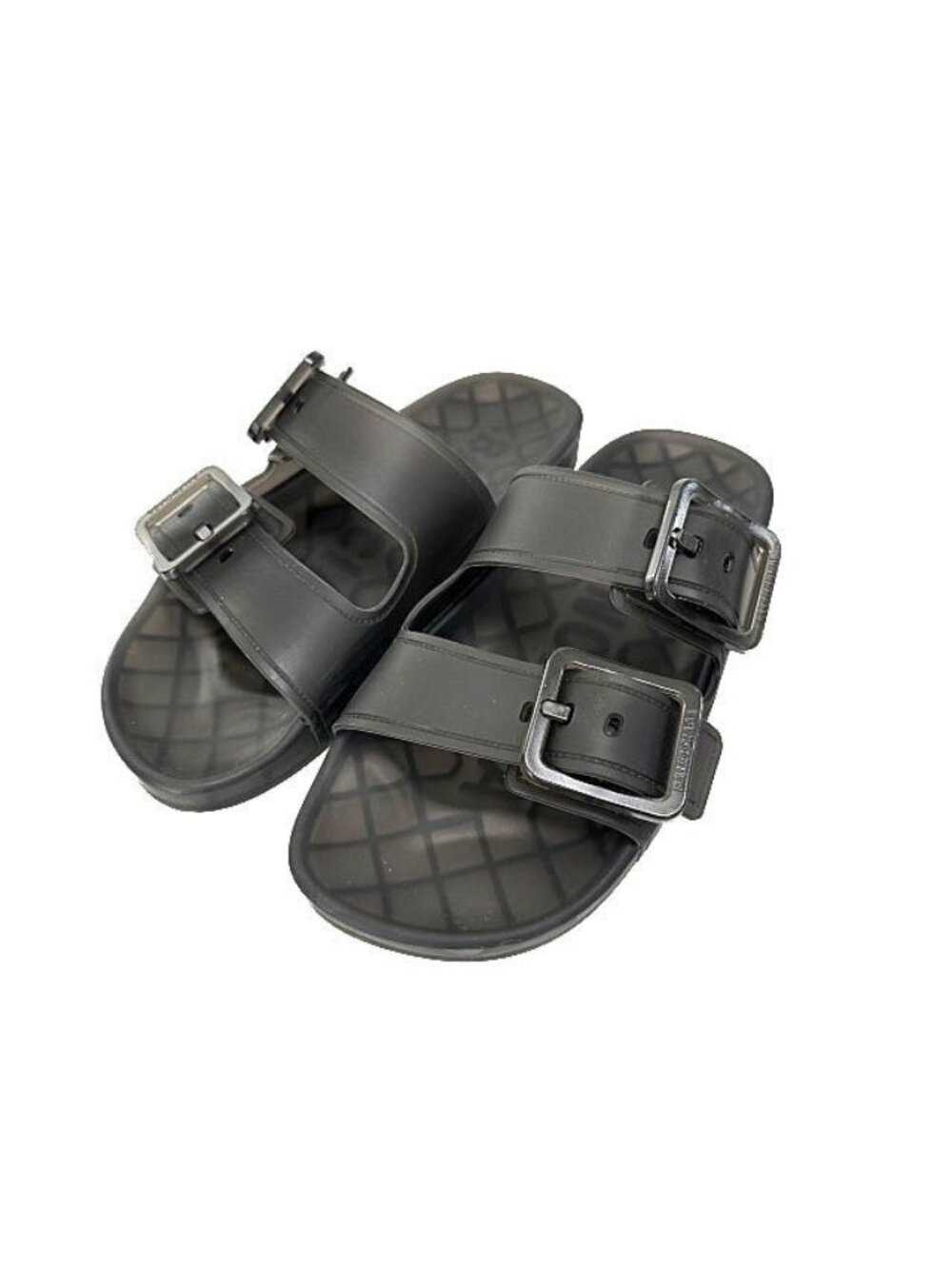 Balenciaga Mallorca Rubber Clear Belted Slide Sandals Black 37